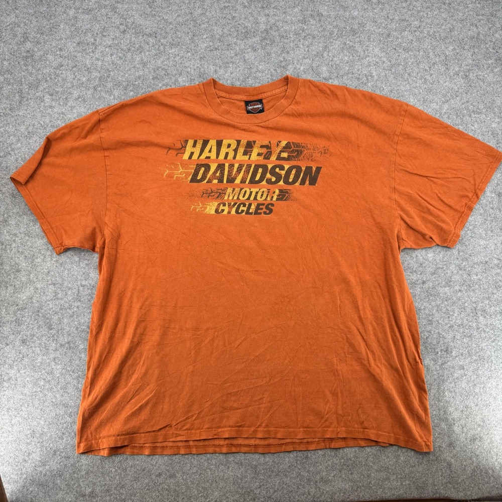Harley-Davidson T-Shirt Mens 3XL Steel City Orange Graphic Fanatics EUC